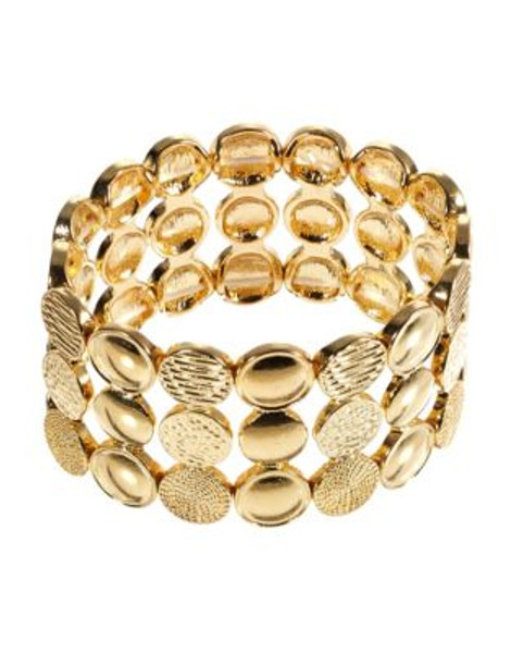 Expression Three Row Texture Stretch Bracelet - GOLD