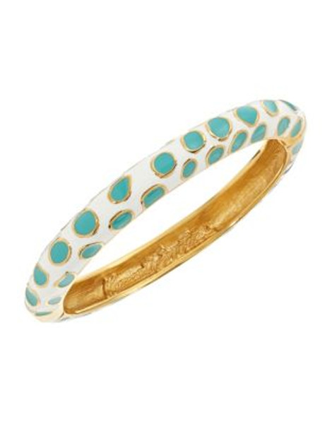 Kenneth Jay Lane Giraffe Print Enamel Cuff Bracelet - BLUE