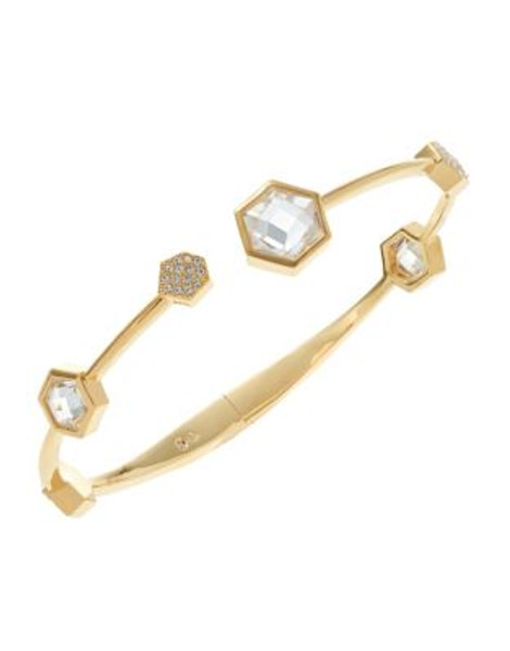Nadri Honeycomb Open Hinged Bracelet - GOLD