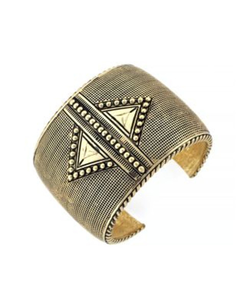 Bcbgeneration Mega Cuffs Textured Mega V Cuff Bracelet - GOLD