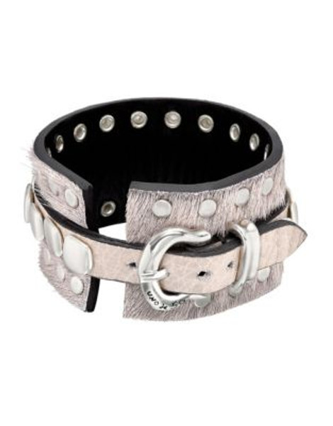 Uno De 50 Tainted Calf Hair Bracelet - GREY