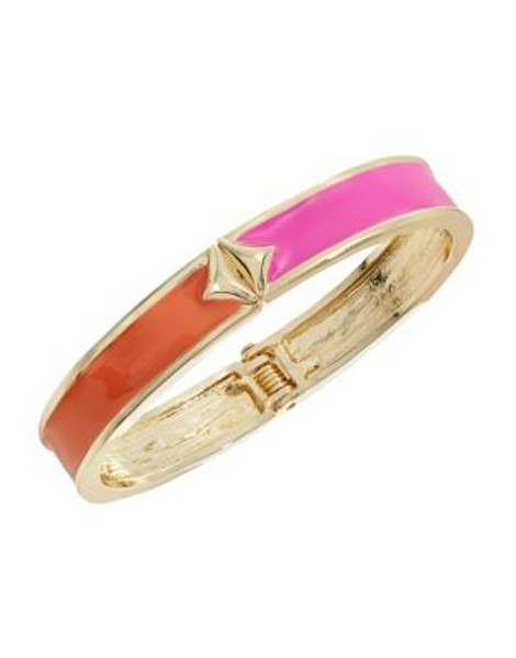 Kensie Two-Tone Enamel Hinge Bangle - PINK