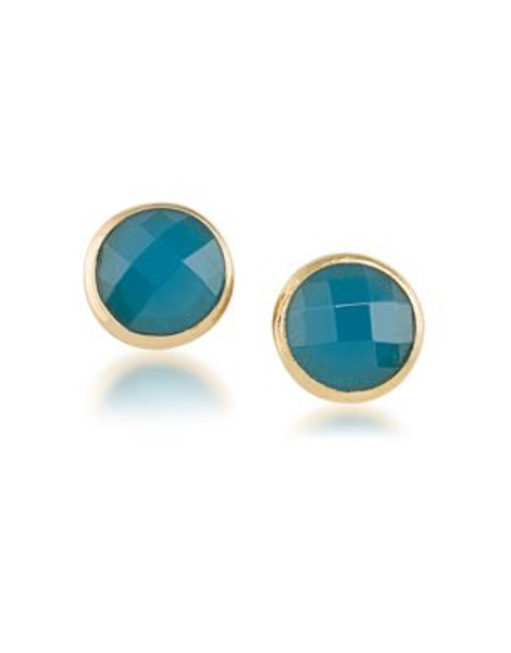 Carolee Bayou Blues Dark Blue Stud Pierced Earrings - DARK BLUE