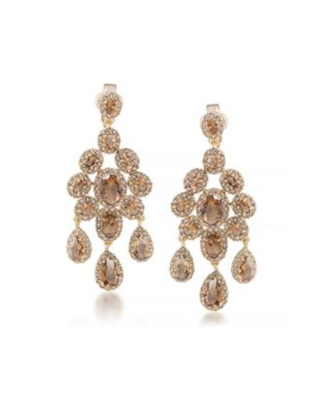 Carolee Desert Oasis Chandelier Clip On Earrings - LIGHT BROWN