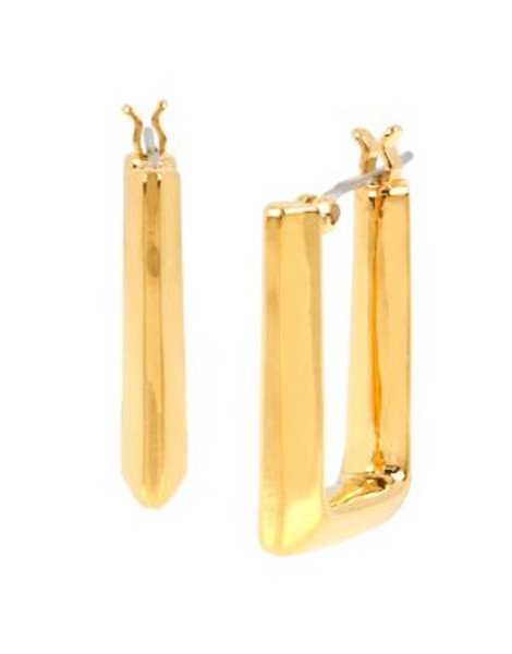 Diane Von Furstenberg Cubism Rectangle Hoop Earring - GOLD