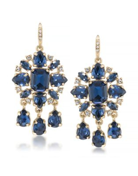 Carolee Crystal Drops Chandelier Earrings - DARK BLUE