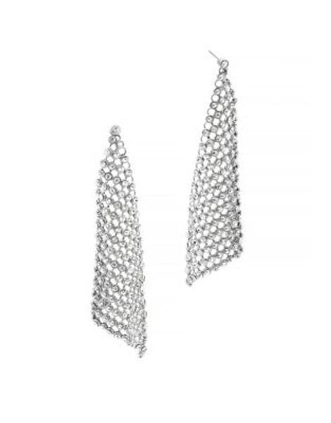 Michael Kors Park Avenue Silvertone Mesh Earrings - SILVER