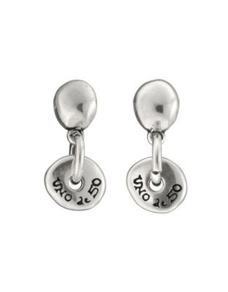 Uno De 50 Through the Hoop Drop Earrings - SILVER