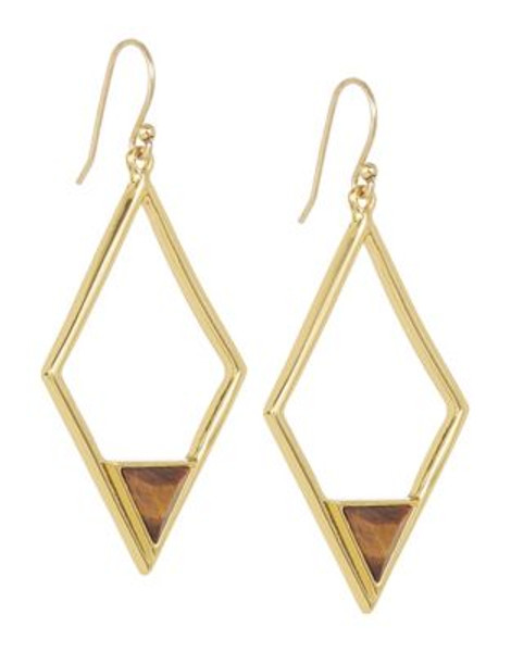 Trina Turk Diamond Stone Drop Earrings - BROWN