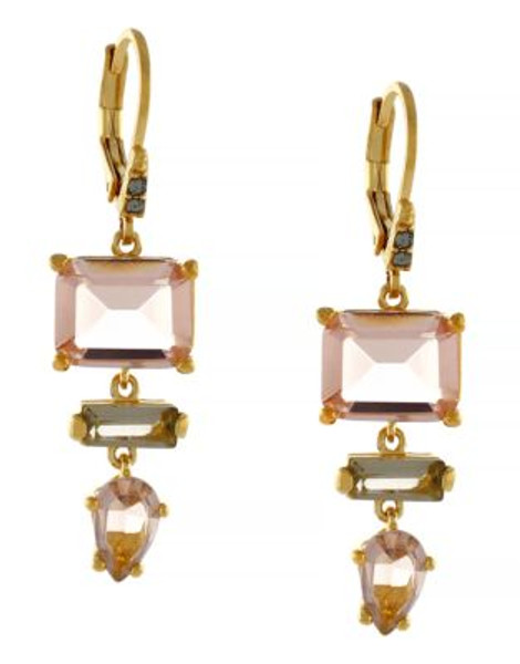 Louise Et Cie Indian Summer Collection Three Part Drop Leverback Earring - PINK