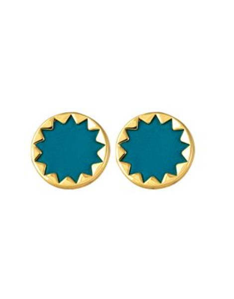 House Of Harlow 1960 Sunburst Button Earrings - TEAL