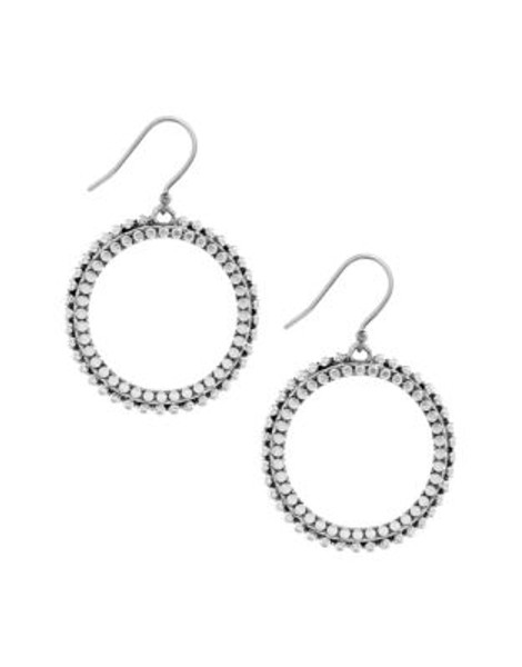 Lucky Brand Silvertone Dangle Hoop Earrings - SILVER