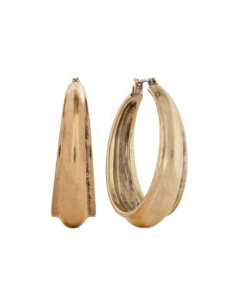 Lucky Brand Sculptural Hoop Earrings - GOLD