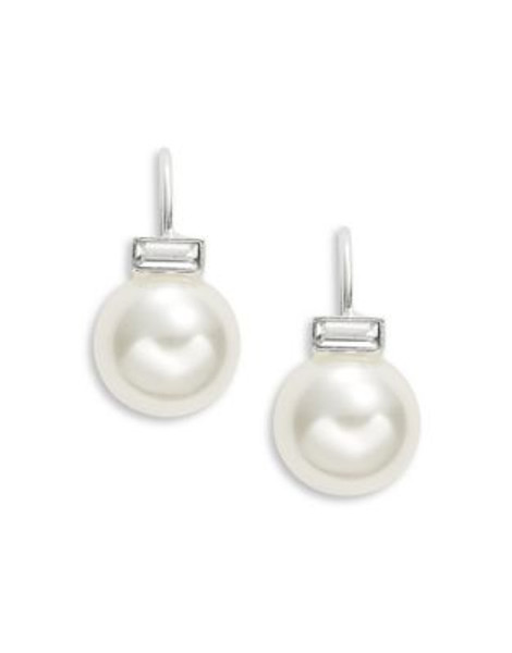 Lauren Ralph Lauren Faux Pearl Clip on Earrings - SILVERTONE