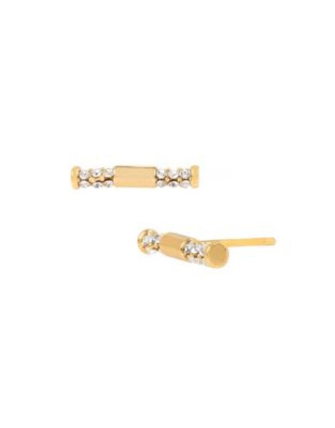 Diane Von Furstenberg Pave Bar Gold Stud Earrings - GOLD