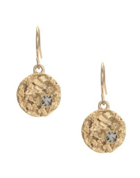 Kenneth Cole New York Textured Circle Drop Earring - GOLD