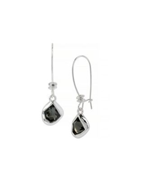 Robert Lee Morris Soho Faceted Stone Long Drop Earrings - BLACK