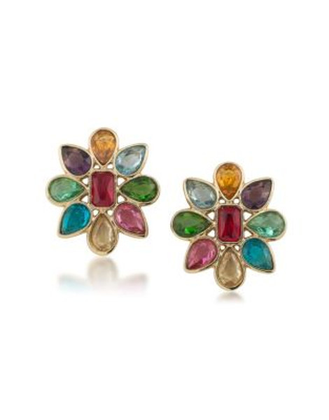 Carolee Cabaret Button Clip-On Earrings - MULTI