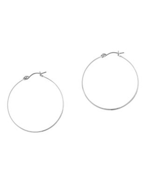 Nine West Basic large hoop earrings in silver tone metal. - SILVER