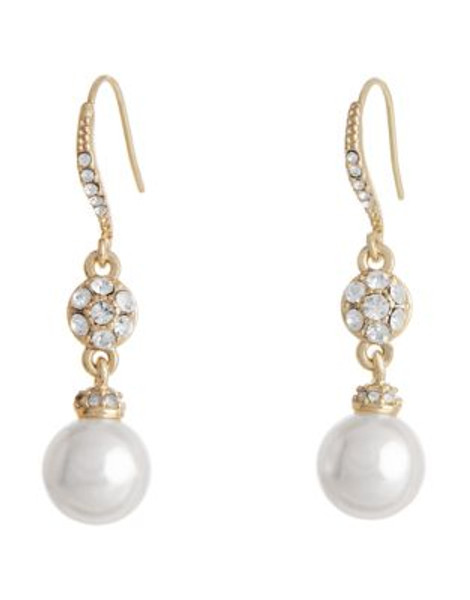 Cezanne Crystal And Pearl Drop Earring - IVORY