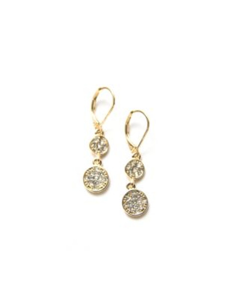 Nine West Glitz and Glam Metal Crystal Drop Earring - GOLD