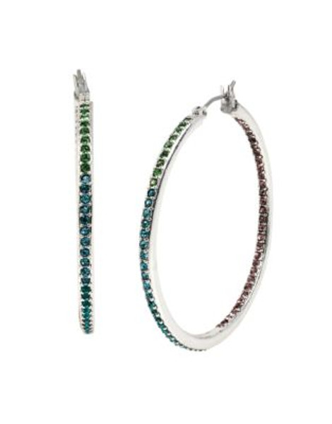 Betsey Johnson Casino Royale Pave Inside Out Square Edge Hoop Earring - MULTI COLOURED