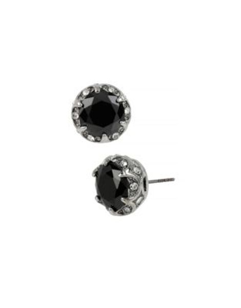 Betsey Johnson Panther Ruffled Halo Stud Earrings - BLACK