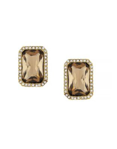 Vince Camuto Champagne and Pave Clip Earrings - GOLD