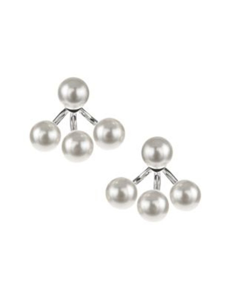 Nadri Faux Pearl Earrings - SILVER