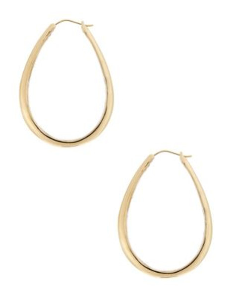 Nadri Gold 2 inch Tapered Elongated Hoop - GOLD