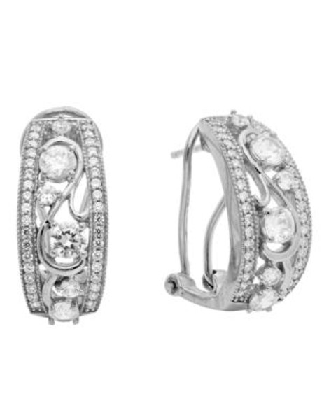 Crislu Vine and Lacey Cubic Zirconia Drop Earring - SILVER