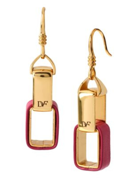 Diane Von Furstenberg Love Links Spokes Metal Drop Earring - PINK