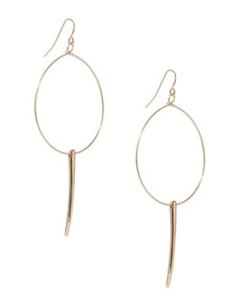 Expression Bar Pendant and Hoop Earrings - GOLD