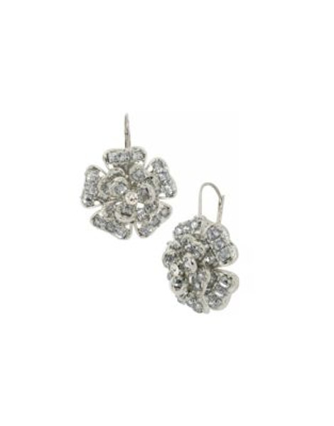 Betsey Johnson Flower Drop Earring - CRYSTAL