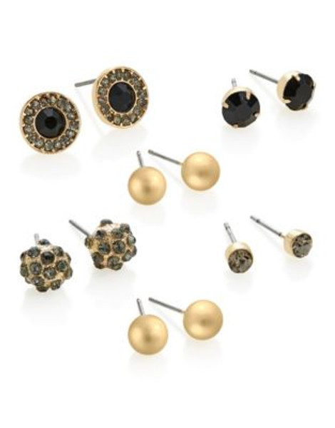 Expression Six-Pack Assorted Stud Earrings - BLACK