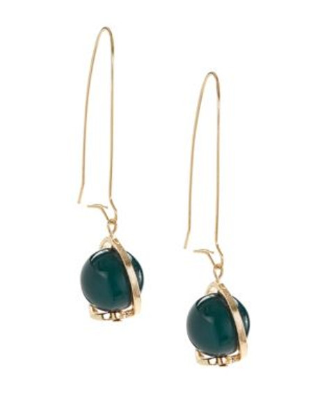 Expression Long Wire Ball Earrings - BLUE