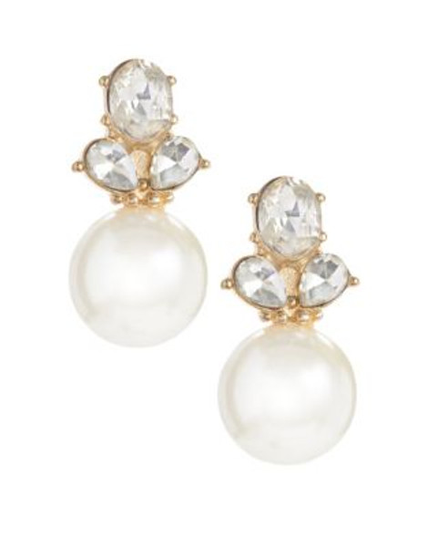 Expression Faux Pearl Bud Earrings - BEIGE