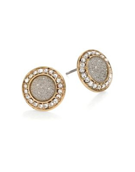 A.B.S. By Allen Schwartz Medallion Pavé Stone Studs - GOLD