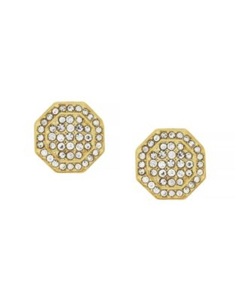 Louise Et Cie Pave Octagon Stud Earrings - GOLD