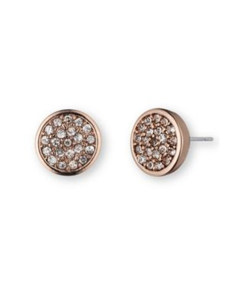 Anne Klein Pave Button Stud Earrings - ROSE GOLD