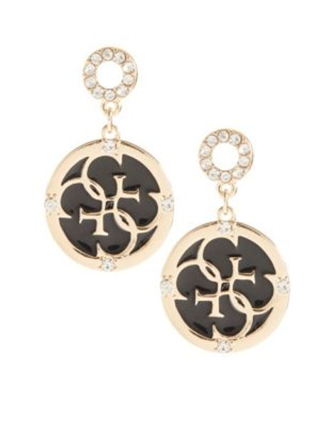 Guess Quattro G Drop Earrings - GOLD/JET