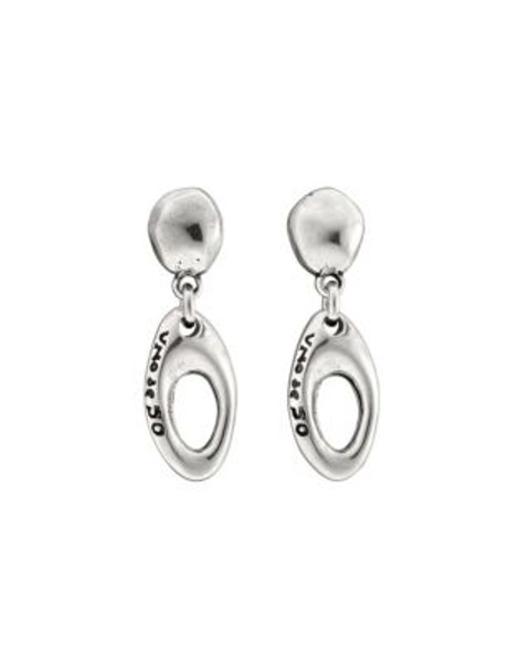 Uno De 50 Irregular Hoop Drop Earrings - SILVER