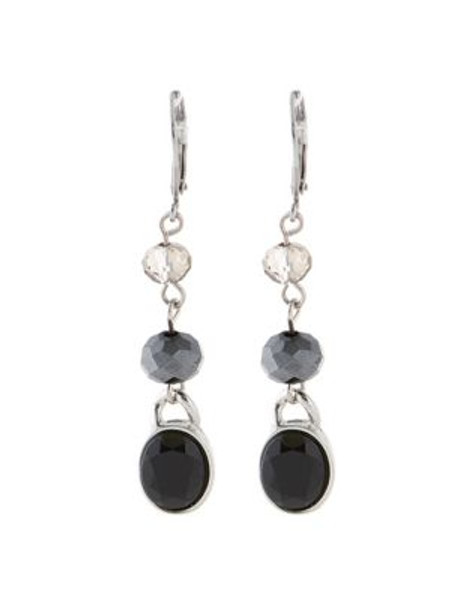 Jones New York Beaded Drop Earrings - BLACK