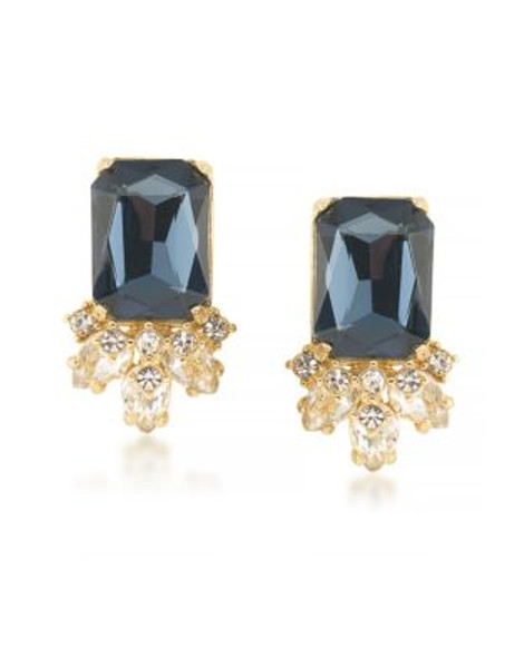 Carolee Geometric Crystal Stud Earrings - DARK BLUE