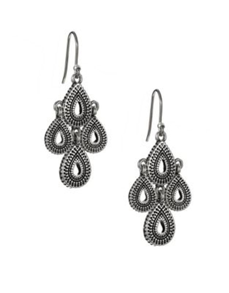 Lucky Brand Teardrop Chandelier Earrings - SILVER