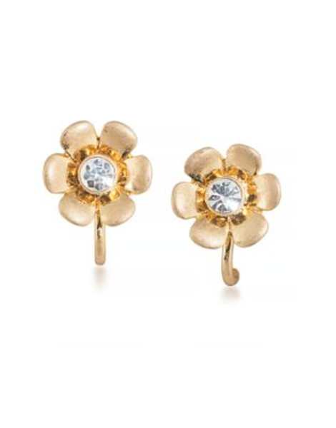 Carolee Caribbean Cascades Flower Gold Tone Clip On Stud Earring - GOLD