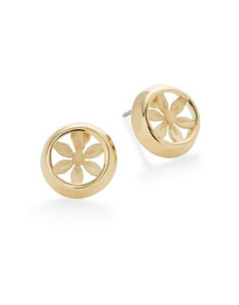 Trina Turk Openwork Floral Stud Earrings - GOLD