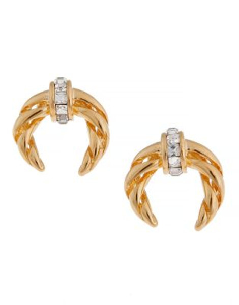 Rachel Zoe Safari Crescent Earring Gold Plated Stud Earring - GOLD