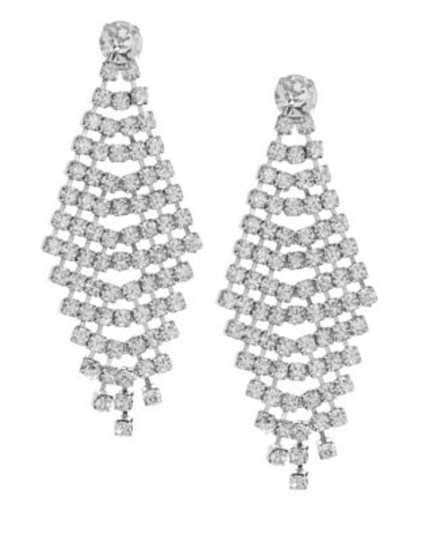 Expression Rhinestone Chandelier Earrings - SILVER