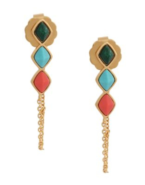 Rachel Zoe Prestley Pyramid Chain Earrings - GOLD